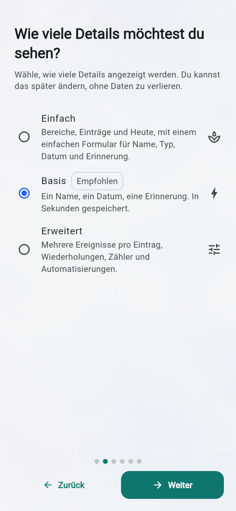 Wie viel möchtest du sehen?