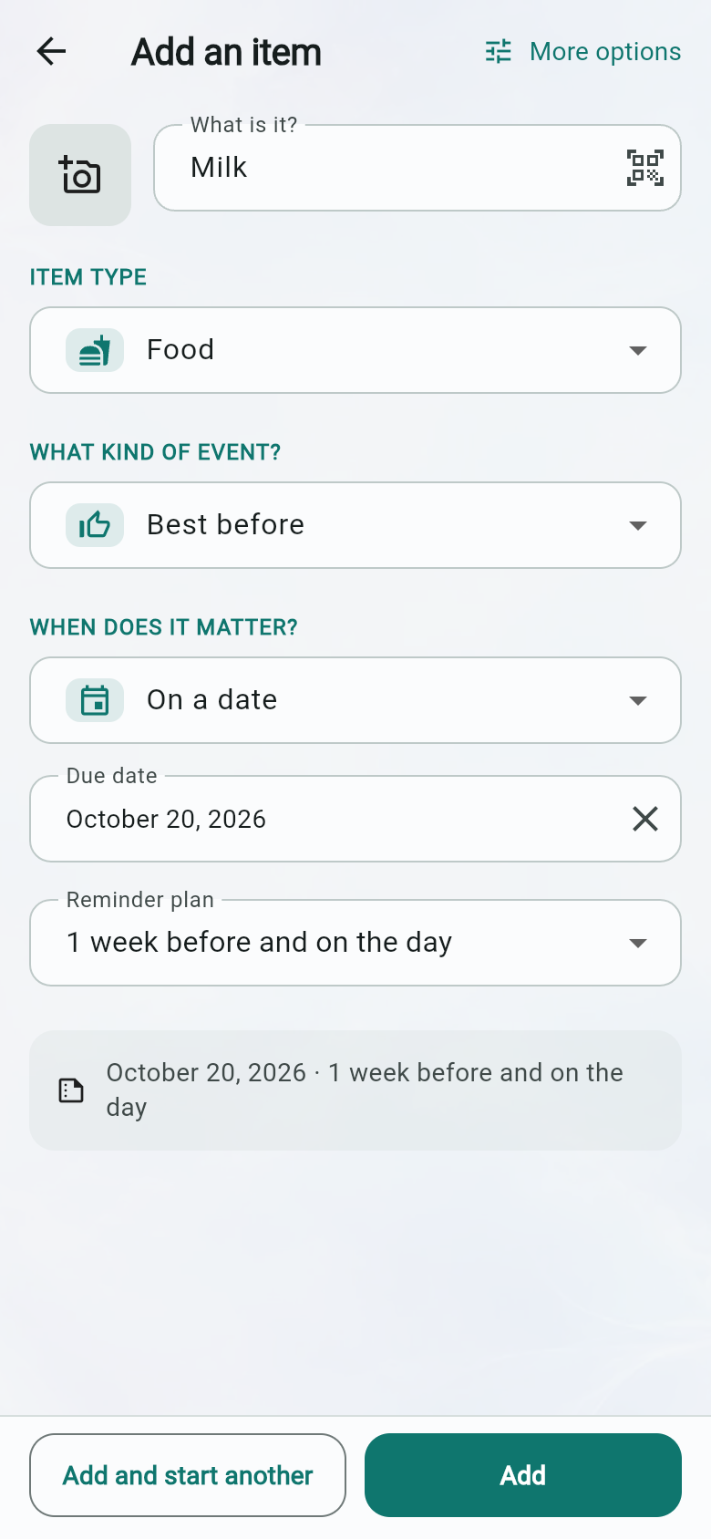 Add an item