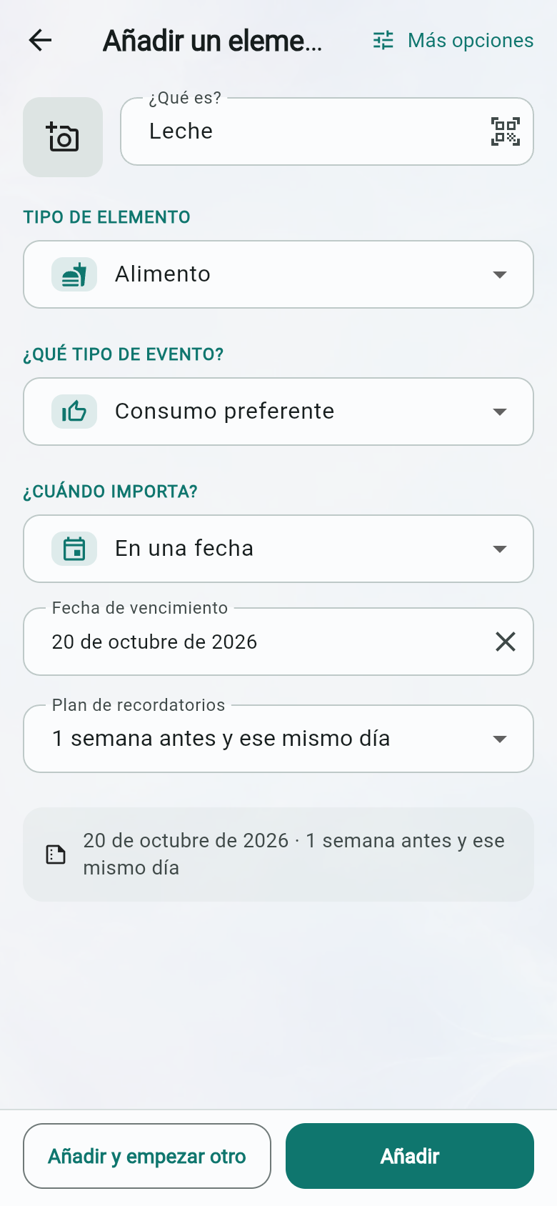 Añadir un elemento