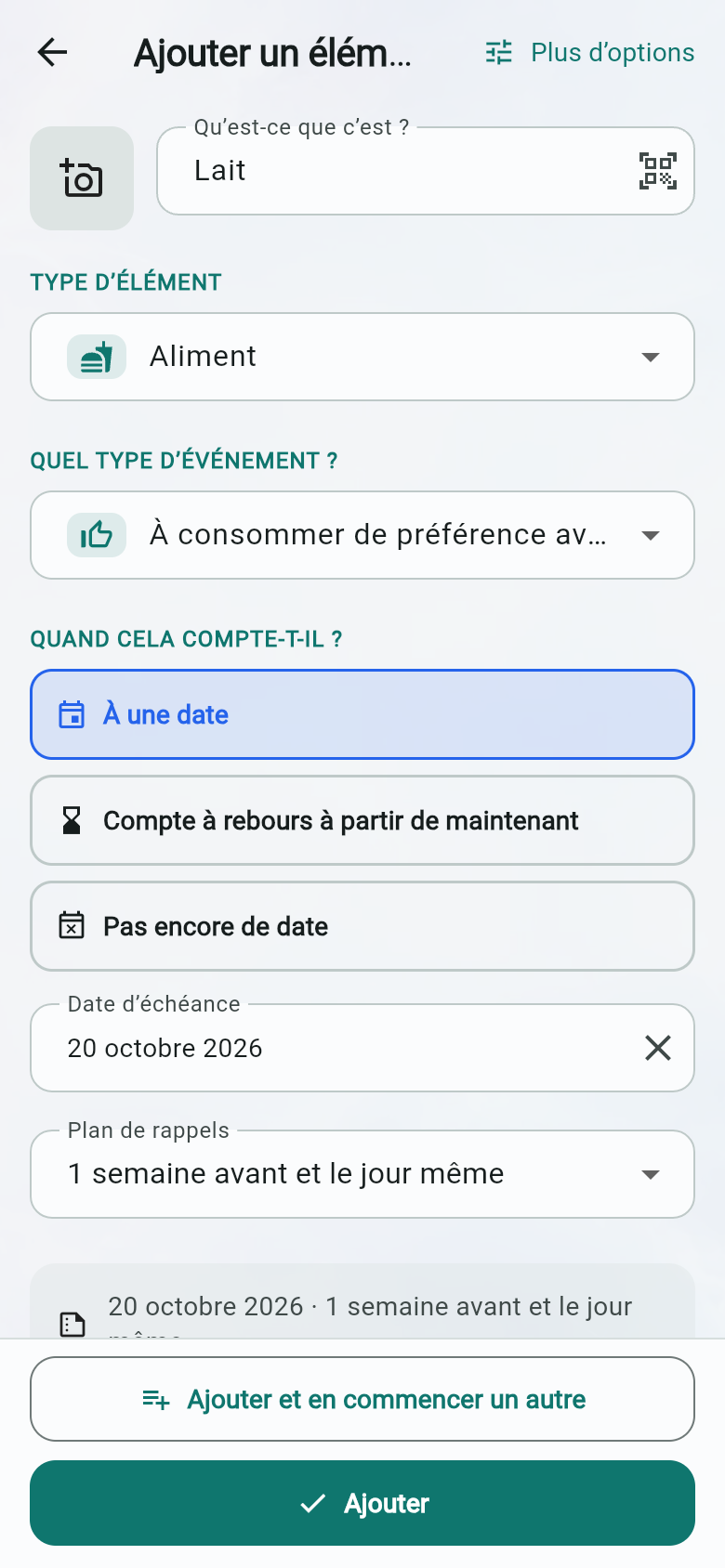 Ajouter un élément