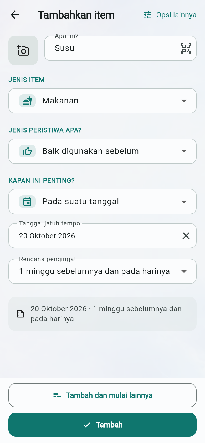 Tambahkan item