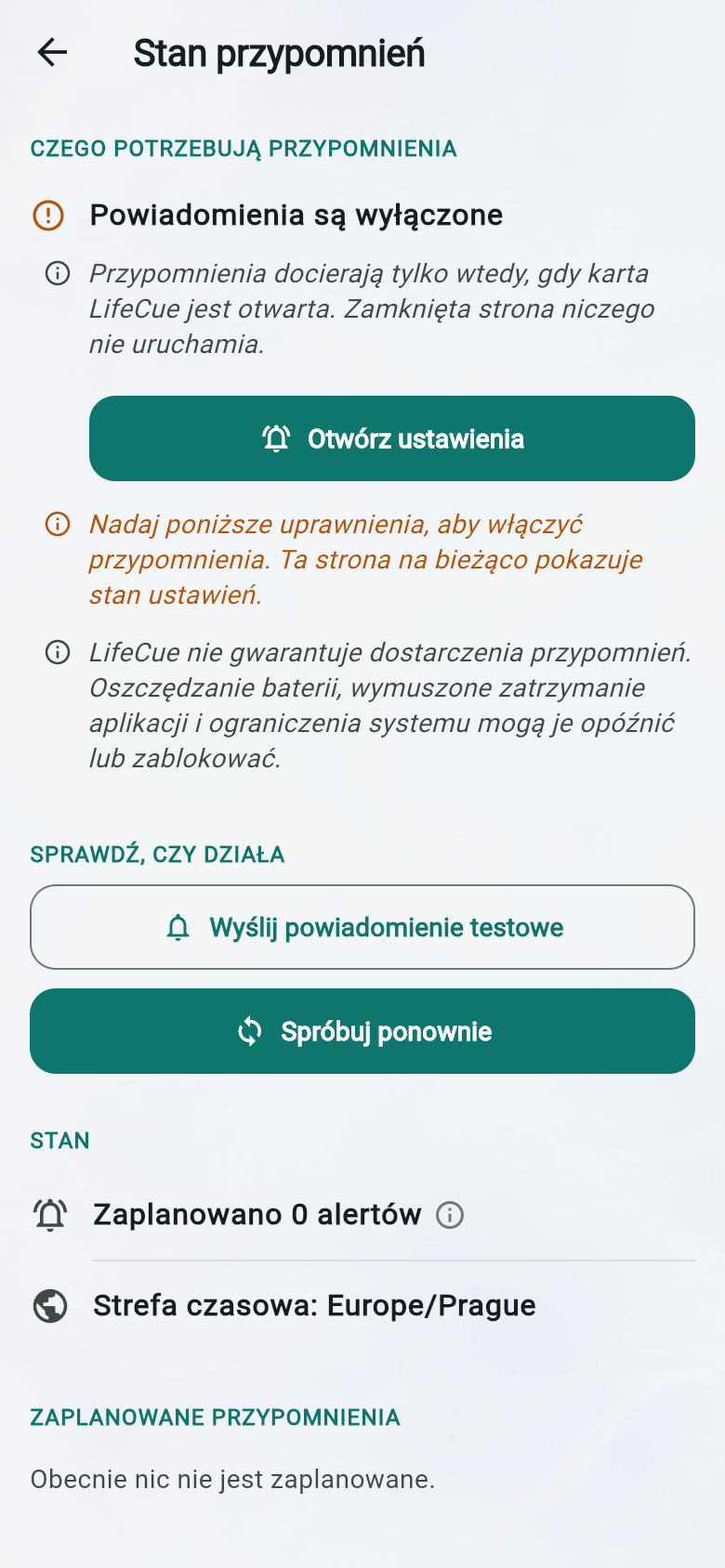 Stan przypomnień