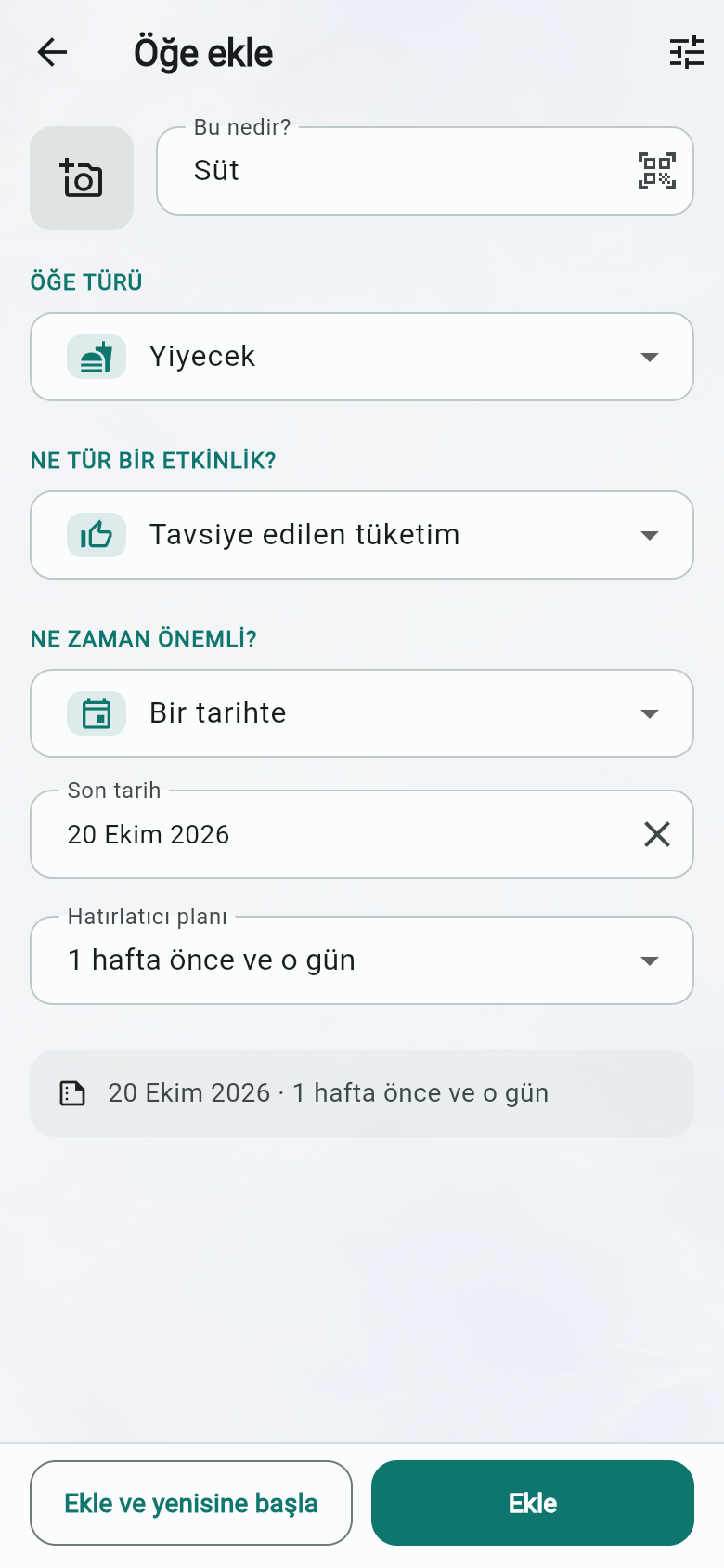 Öğe ekle
