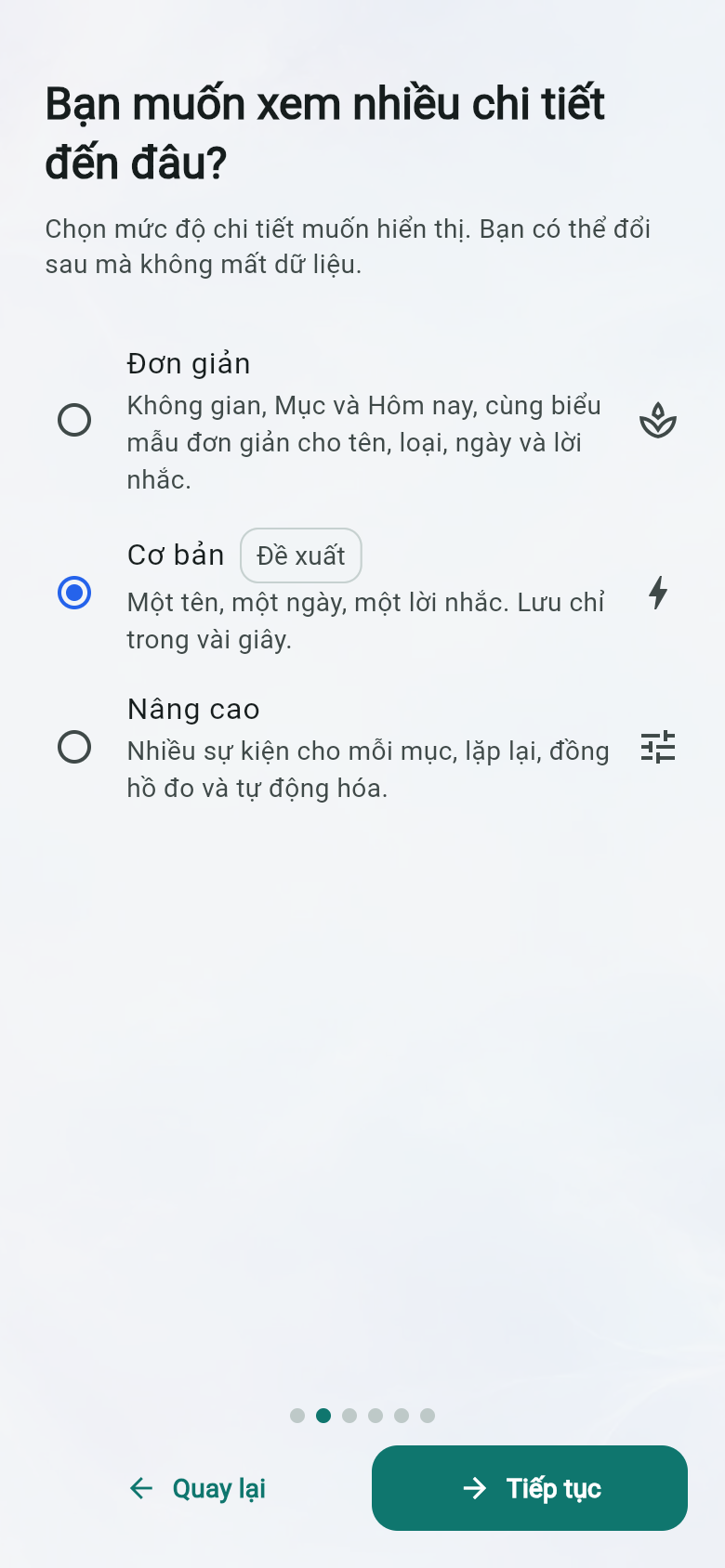 Bạn muốn xem nhiều chi tiết đến đâu?